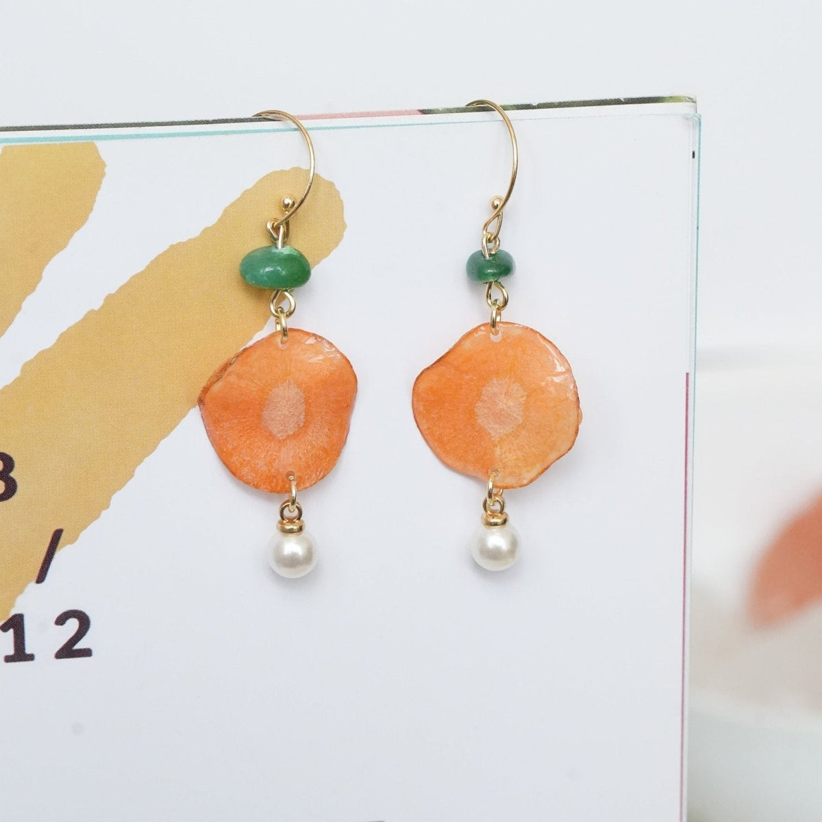 Pendientes de Rodaja de Verdura Harvest Gem - Zanahoria y Batata Morada