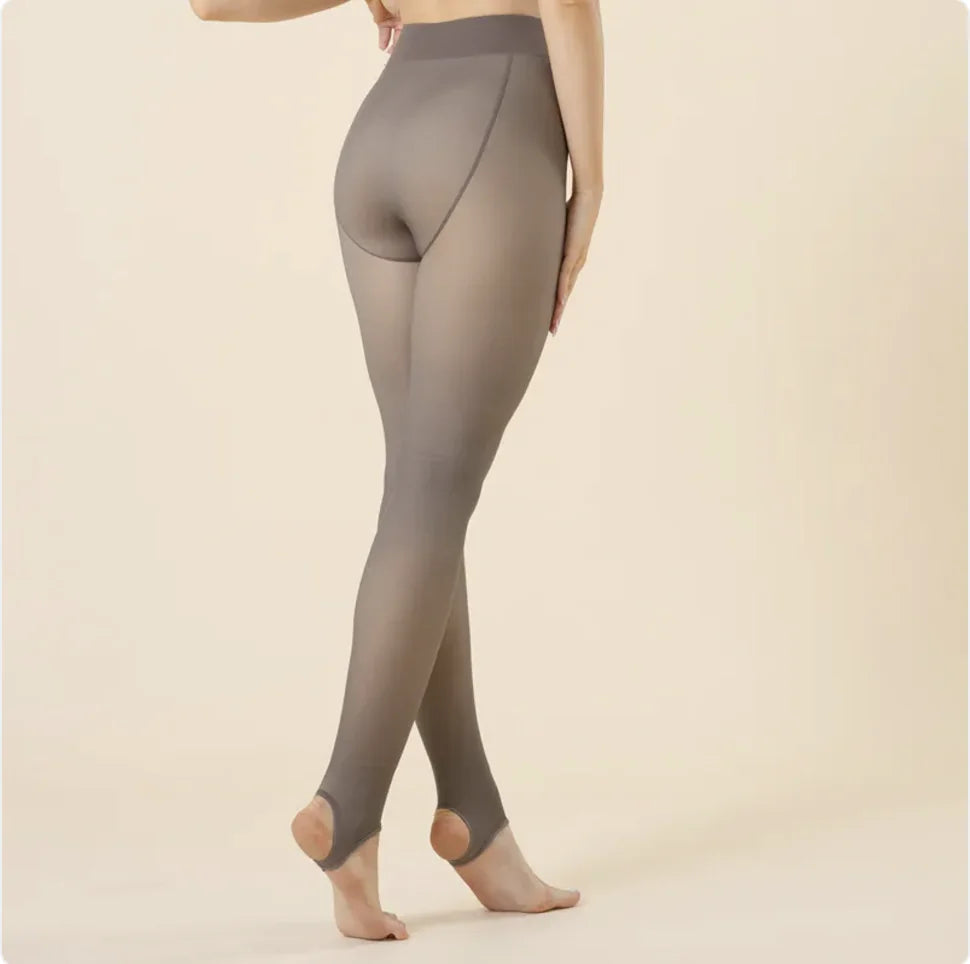 Collants transparents en velours pour femmes