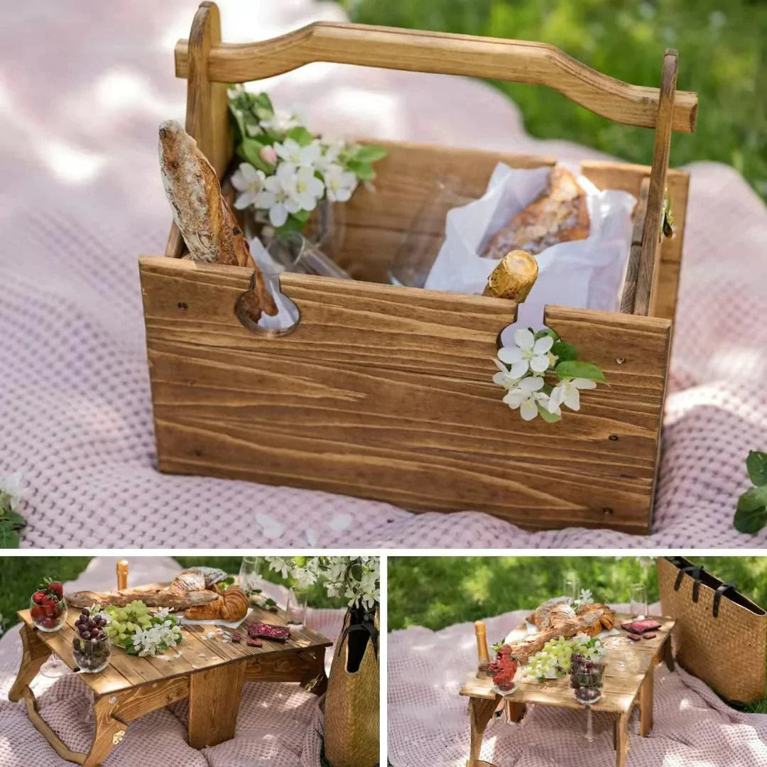 Folding Picnic Basket and Table
