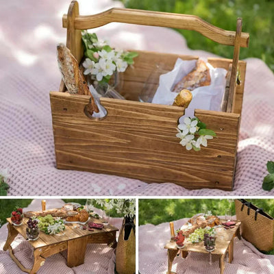 Folding Picnic Basket and Table