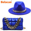Sombrero Fedora de Lujo con Cadena Dorada para Mujeres