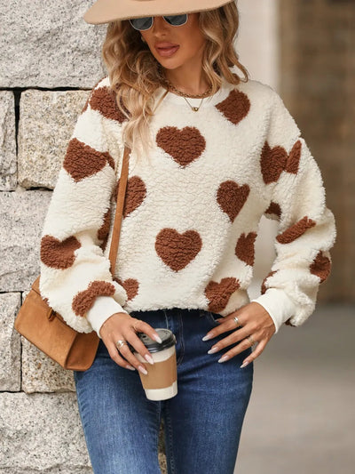 Heart Dropped Shoulder Sweatshirt - Korvel