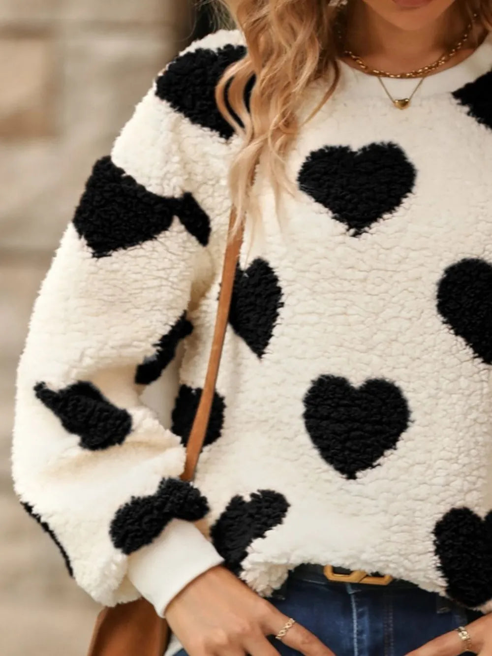 Heart Dropped Shoulder Sweatshirt - Korvel
