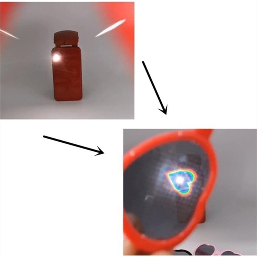 Lunettes de soleil à diffraction effet cœur pour des expériences lumineuses uniques