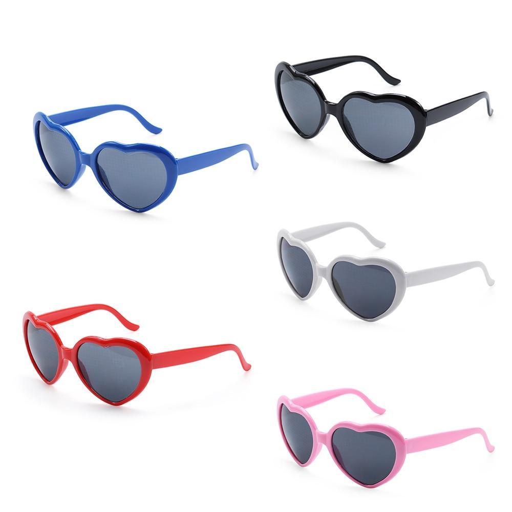 Lunettes de soleil à diffraction effet cœur pour des expériences lumineuses uniques
