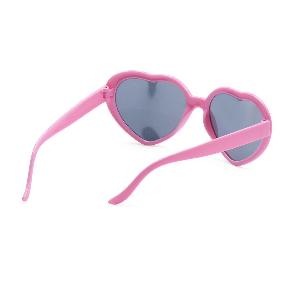 Lunettes de soleil à diffraction effet cœur pour des expériences lumineuses uniques