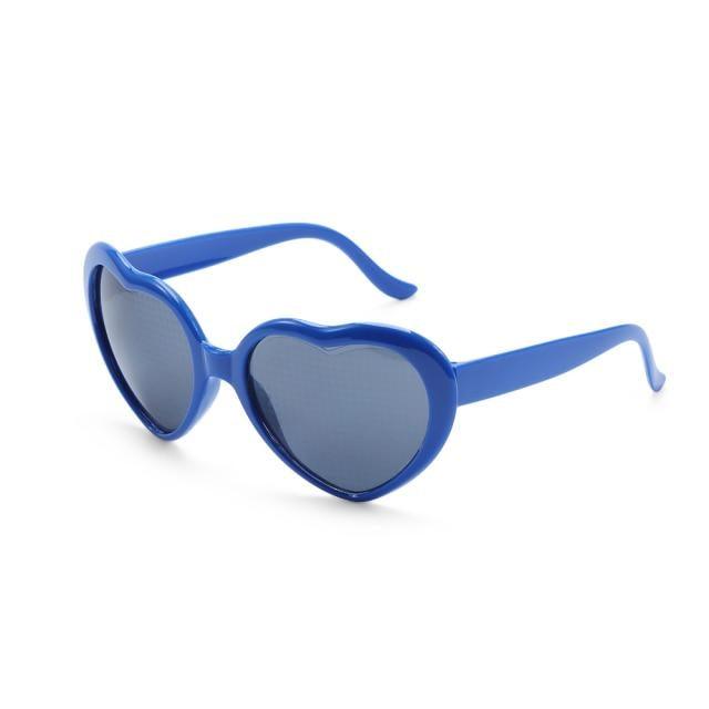 Lunettes de soleil à diffraction effet cœur pour des expériences lumineuses uniques