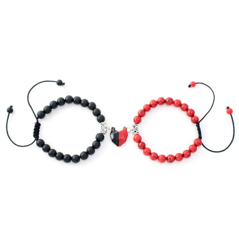 Bracelet Couple Magnétique Cœur - Bijoux Amour Ajustables