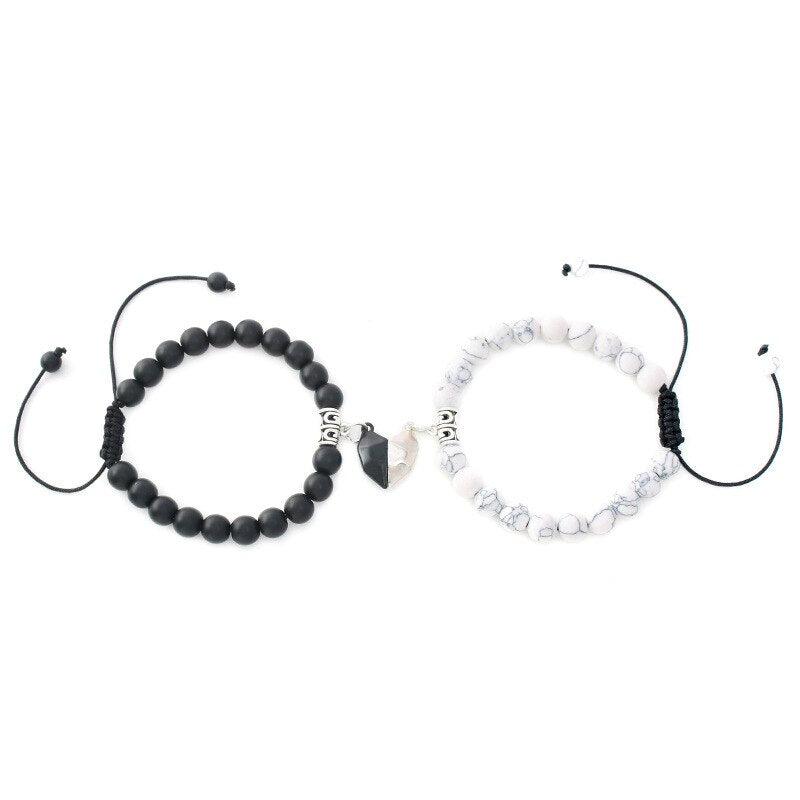 Bracelet Couple Magnétique Cœur - Bijoux Amour Ajustables