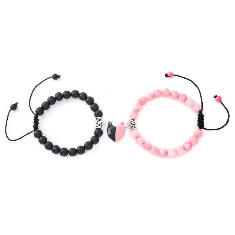 Bracelet Couple Magnétique Cœur - Bijoux Amour Ajustables