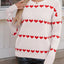 Heart Round Neck Long Sleeve Sweater - Korvel