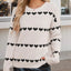 Heart Round Neck Long Sleeve Sweater - Korvel