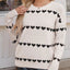 Heart Round Neck Long Sleeve Sweater - Korvel