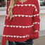 Heart Round Neck Long Sleeve Sweater - Korvel