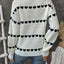 Heart Round Neck Long Sleeve Sweater - Korvel