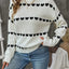 Heart Round Neck Long Sleeve Sweater - Korvel