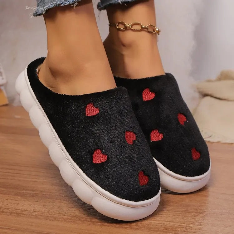 Heart Round Toe Flat Slippers - Korvel
