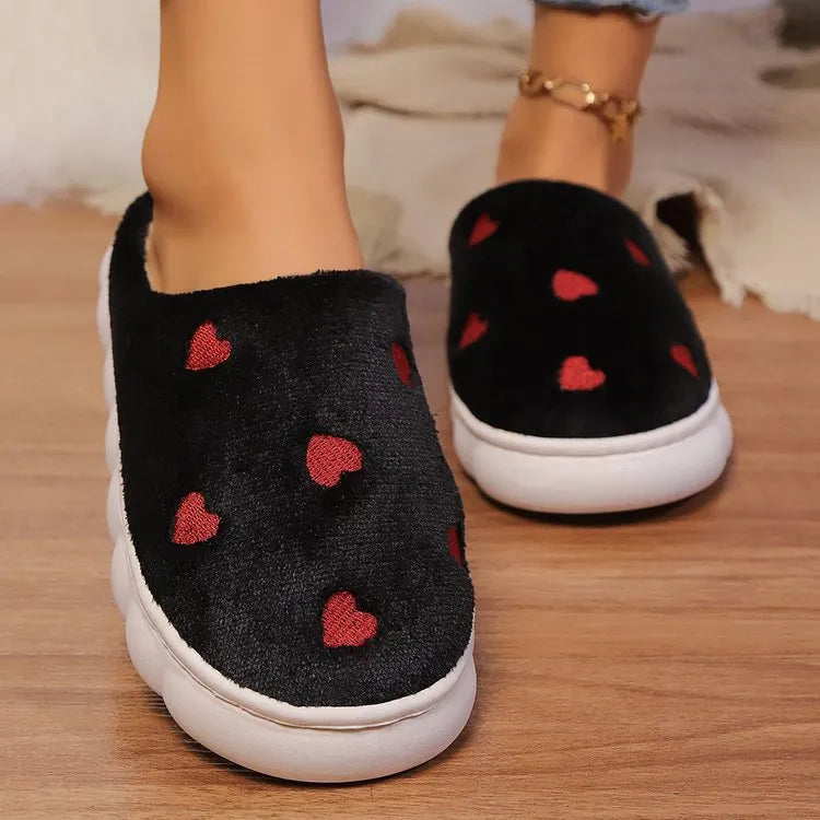 Heart Round Toe Flat Slippers - Korvel