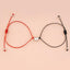 Bracelets Couple Magnétiques en Forme de Cœur - Corde Rouge Noire Ajustable