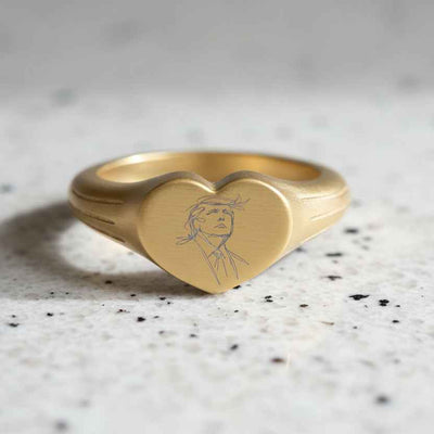 Bague Sceau Cœur - Design Élégant avec une Touche Moderne