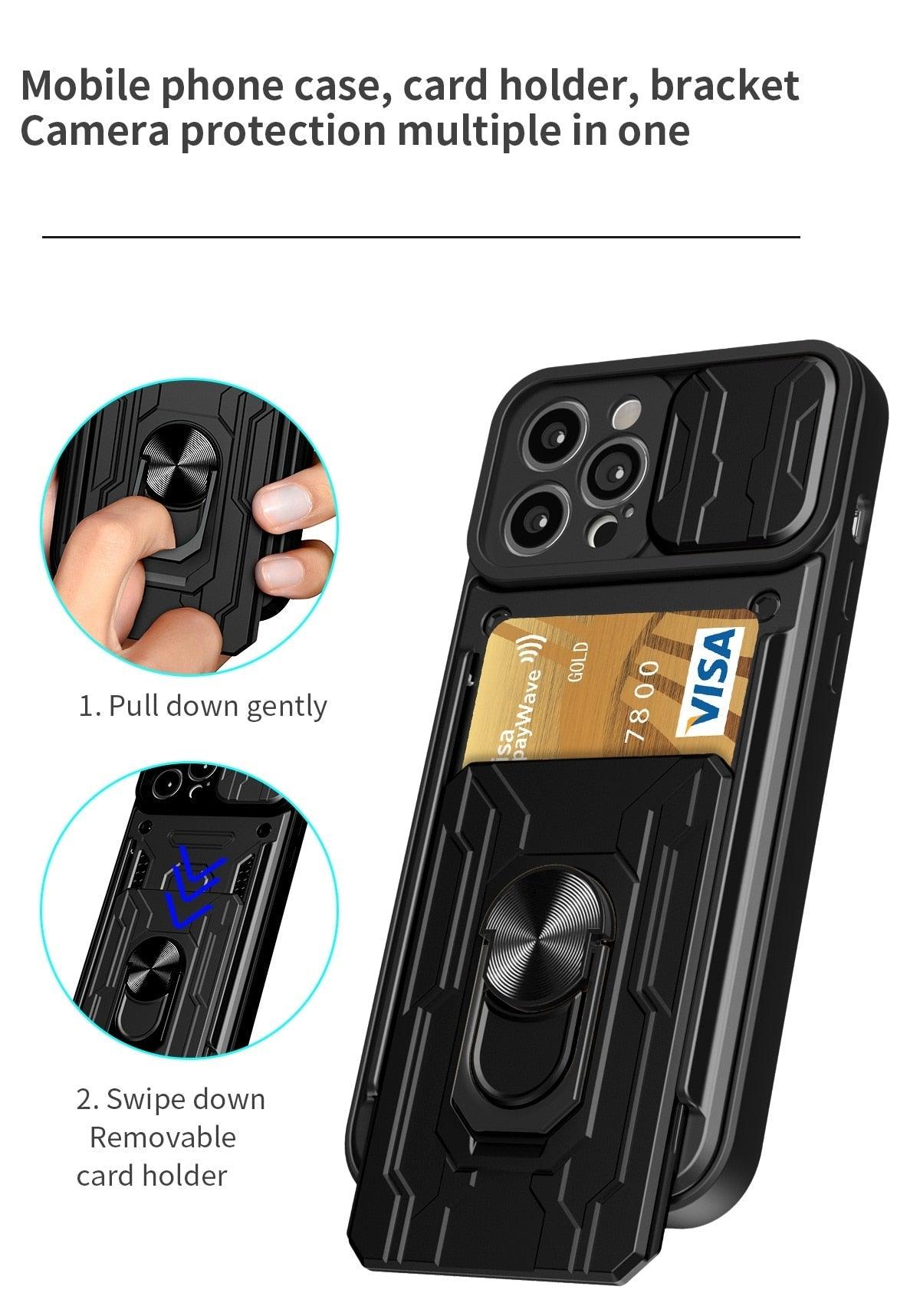Heavy Duty Armor Case with Card Pocket for iPhone 11 Pro