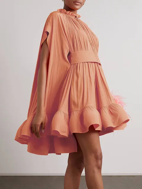 Robes mini unies asymétriques pour femmes