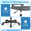 Chaise de bureau ergonomique pour enfants réglable en hauteur - Gris