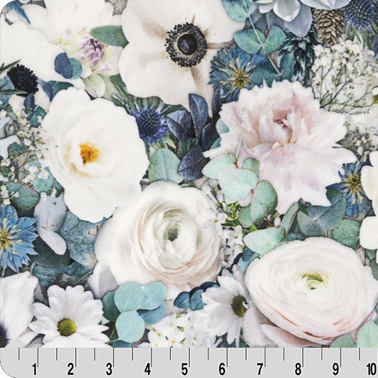 Tissu Digital Cuddle White Hoffman Blooming Buds - 58"/60" par yard