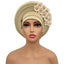 Elegant Floral Auto Gele Headwrap - 2024 African Turban