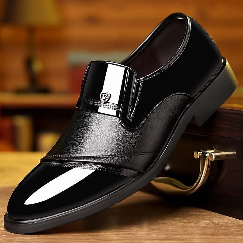 High end shiny business dress leather shoes, height increasing set feet, suit shoes, men's shoes - Korvel