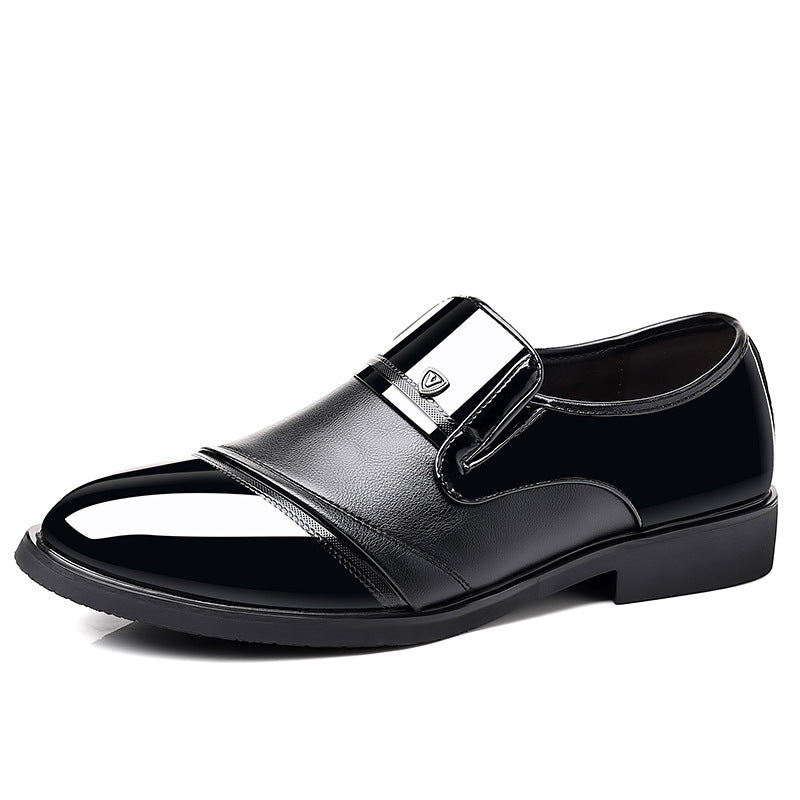High end shiny business dress leather shoes, height increasing set feet, suit shoes, men's shoes - Korvel