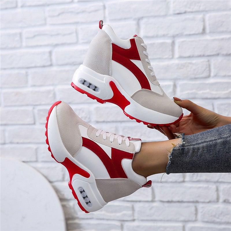 Zapatillas de Tacón Alto para Mujeres Premium - Rojo y Negro con Amortiguación de Aire