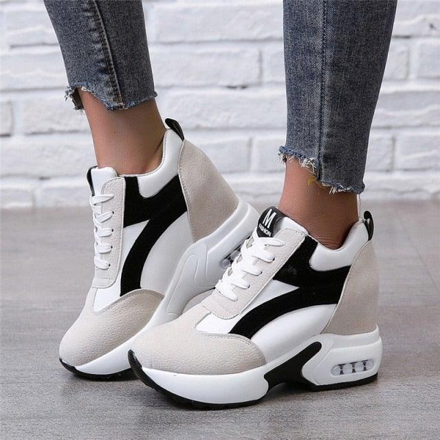 Zapatillas de Tacón Alto para Mujeres Premium - Rojo y Negro con Amortiguación de Aire