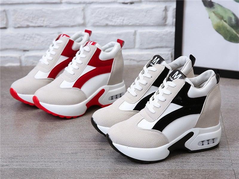 Zapatillas de Tacón Alto para Mujeres Premium - Rojo y Negro con Amortiguación de Aire
