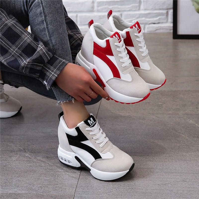 Zapatillas de Tacón Alto para Mujeres Premium - Rojo y Negro con Amortiguación de Aire