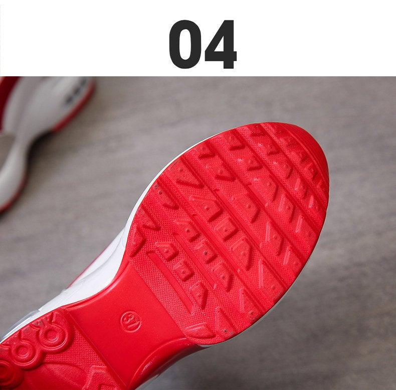 Zapatillas de Tacón Alto para Mujeres Premium - Rojo y Negro con Amortiguación de Aire