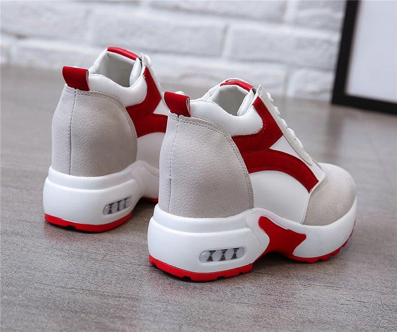 Zapatillas de Tacón Alto para Mujeres Premium - Rojo y Negro con Amortiguación de Aire