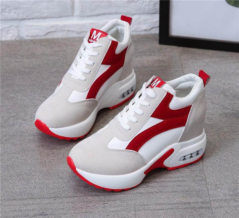 Zapatillas de Tacón Alto para Mujeres Premium - Rojo y Negro con Amortiguación de Aire