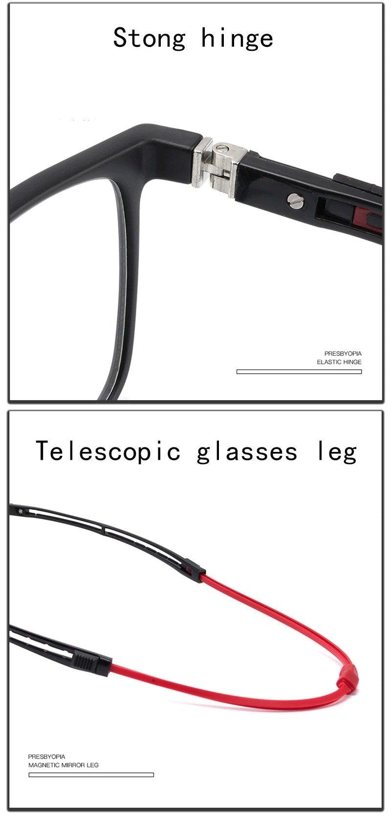 Premium Anti-Blue Reading Glasses with Magnetic Neck Strap