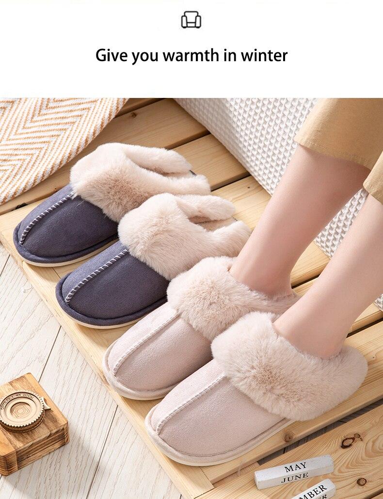 Pantuflas de Invierno de Cuero de Ternera de Suede Premium con Forro de Piel de Pana
