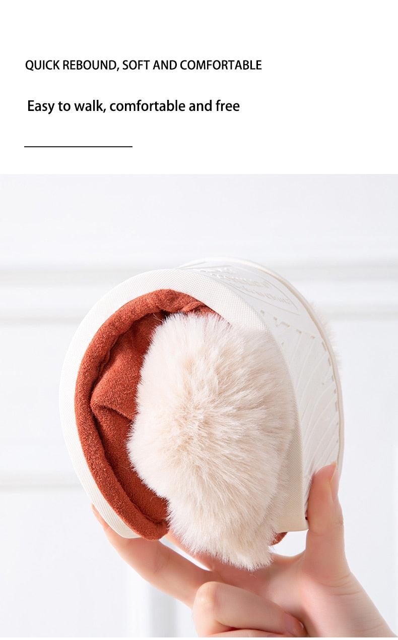 Pantuflas de Invierno de Cuero de Ternera de Suede Premium con Forro de Piel de Pana