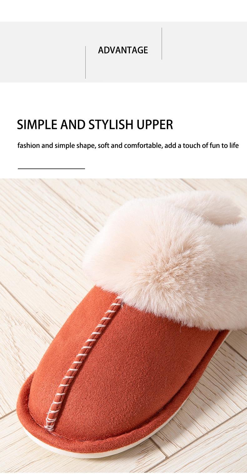 Pantuflas de Invierno de Cuero de Ternera de Suede Premium con Forro de Piel de Pana