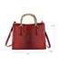 High Quality Leather Shoulder Bag For Women Luxury Alligator Handbag Designer Women Bag Retro Bamboo Handle Tote Bag Female - Korvel