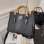 High Quality Leather Shoulder Bag For Women Luxury Alligator Handbag Designer Women Bag Retro Bamboo Handle Tote Bag Female - Korvel