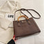 High Quality Leather Shoulder Bag For Women Luxury Alligator Handbag Designer Women Bag Retro Bamboo Handle Tote Bag Female - Korvel