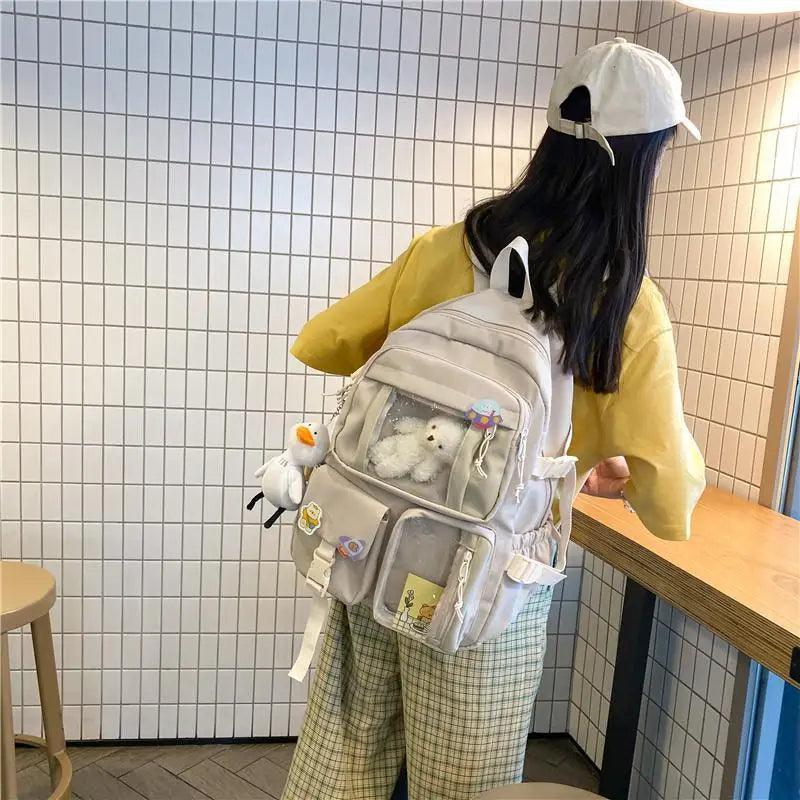 Sac à dos en nylon imperméable de qualité supérieure pour femmes - Style universitaire tendance