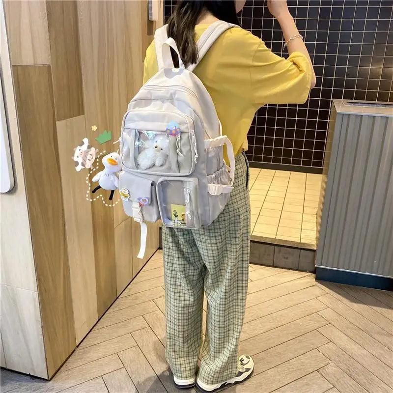 Sac à dos en nylon imperméable de qualité supérieure pour femmes - Style universitaire tendance