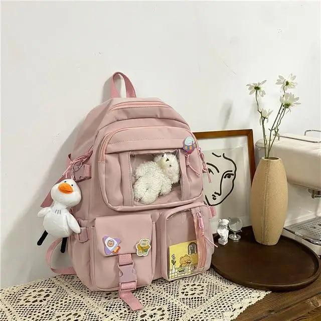 Sac à dos en nylon imperméable de qualité supérieure pour femmes - Style universitaire tendance