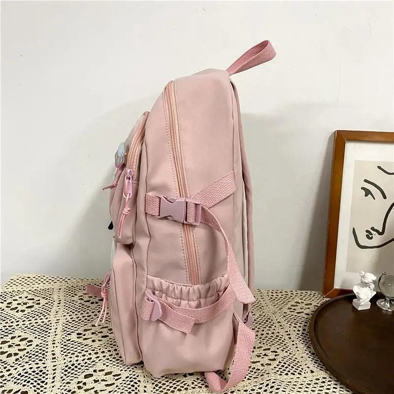 Sac à dos en nylon imperméable de qualité supérieure pour femmes - Style universitaire tendance