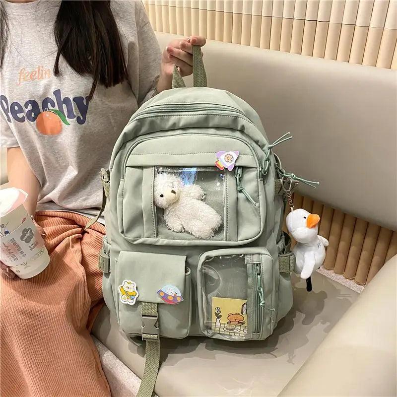 Sac à dos en nylon imperméable de qualité supérieure pour femmes - Style universitaire tendance